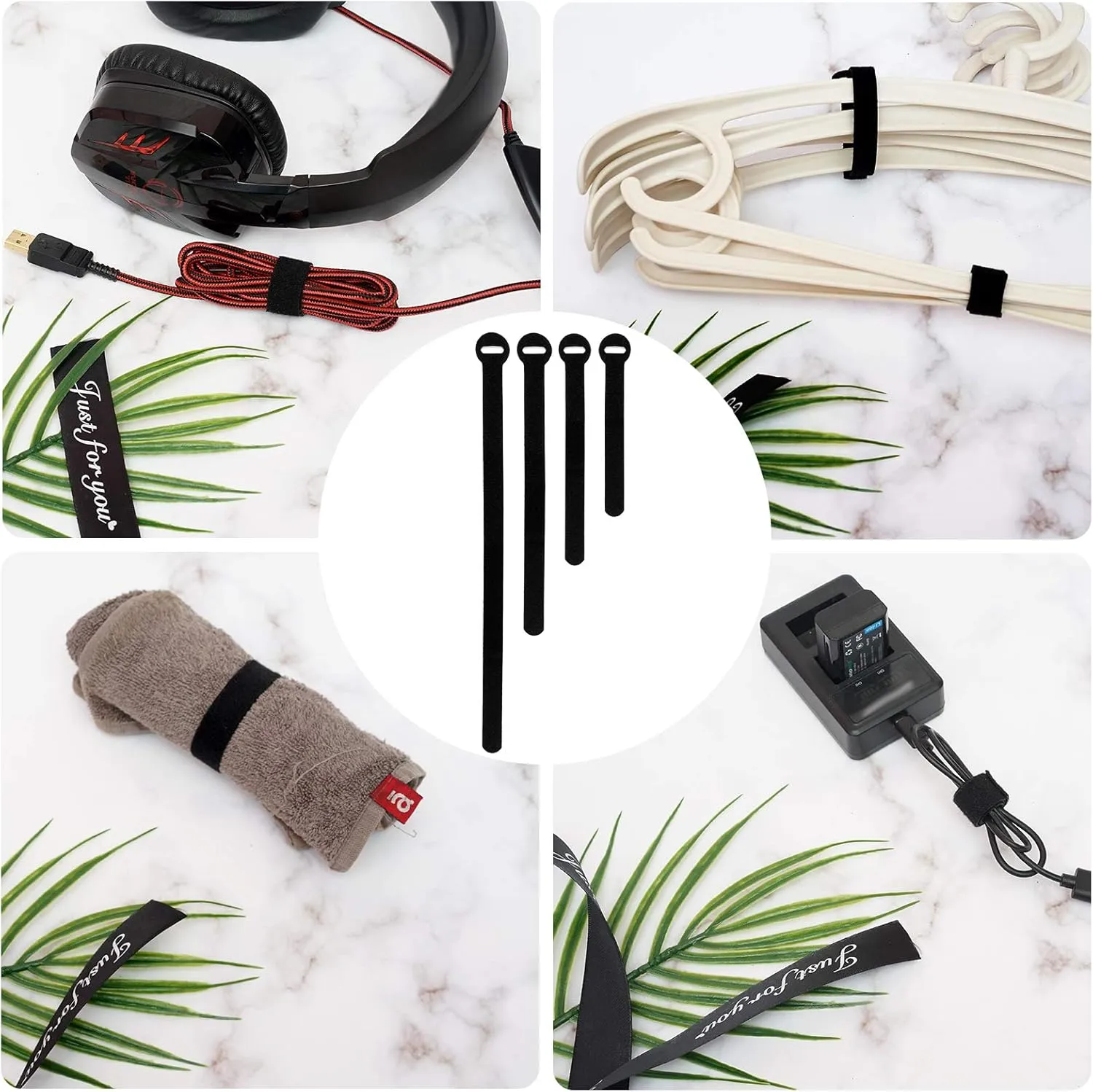 150PCS Reusable Cable Ties - 4 6 8 10inch Multi-Purpose Cable management Hook & Loop Cable Straps Wire Ties,Adjustable Fastening Cord Organizer,Cable Organizer for Home,Office and Data Centers,Black