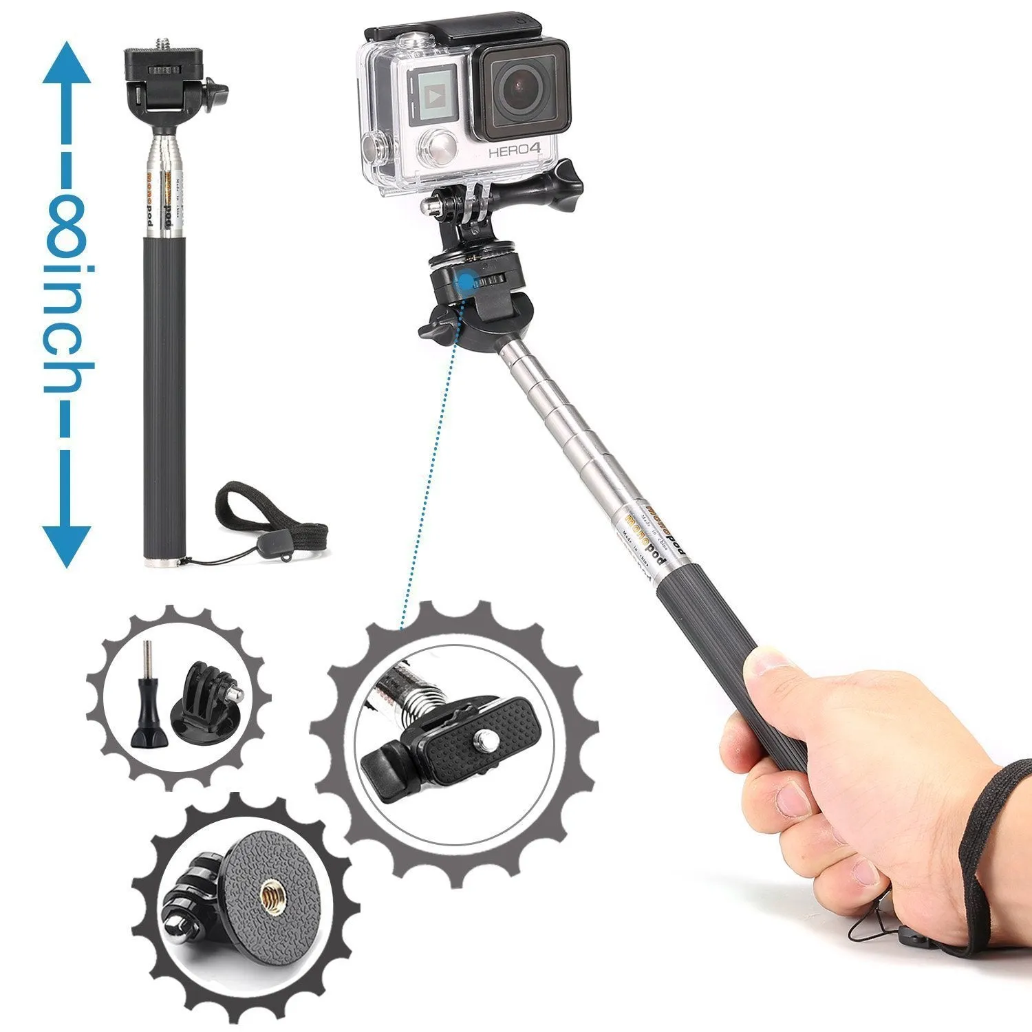 17-Piece Action Camera Accessory for Hero 10, Hero 9 Bundles Black