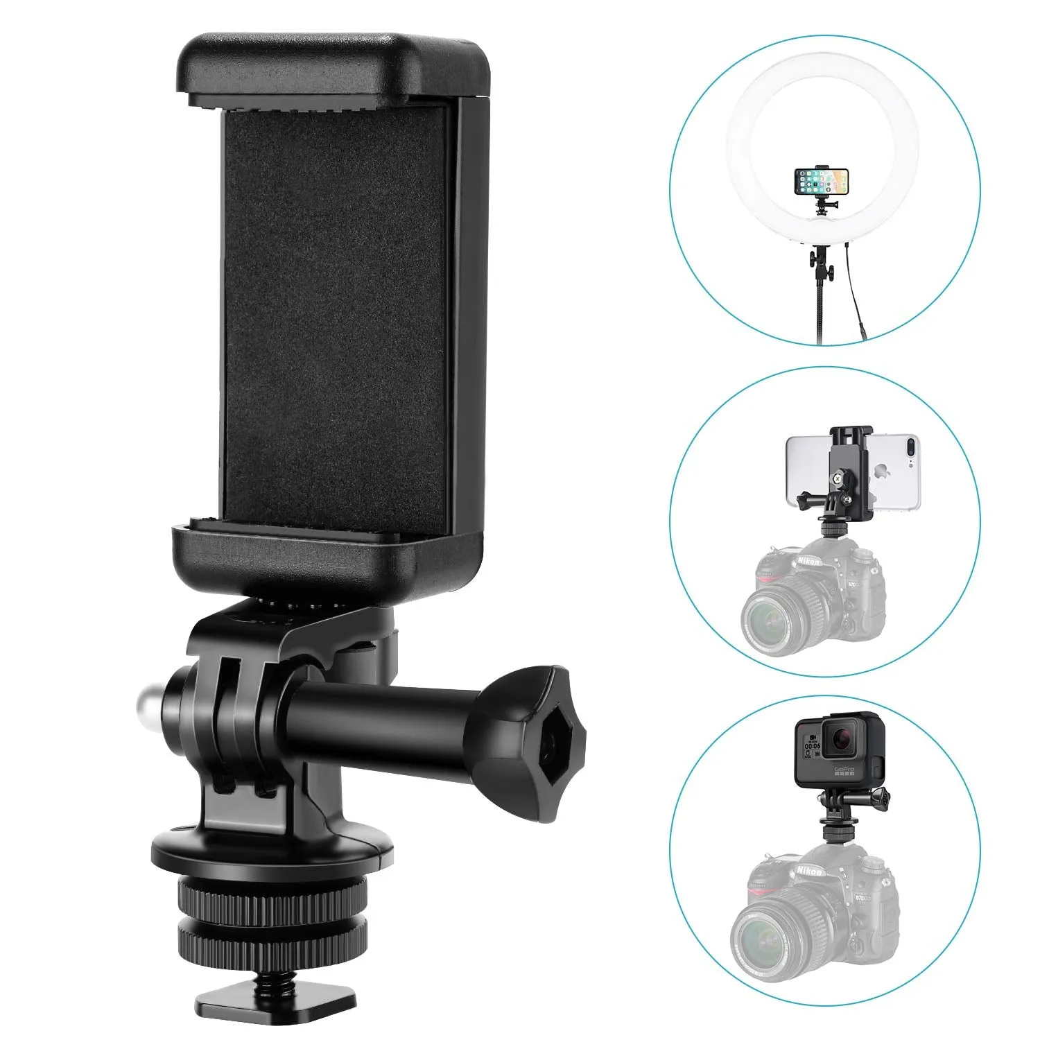 17-Piece Action Camera Accessory for Hero 10, Hero 9 Bundles Black