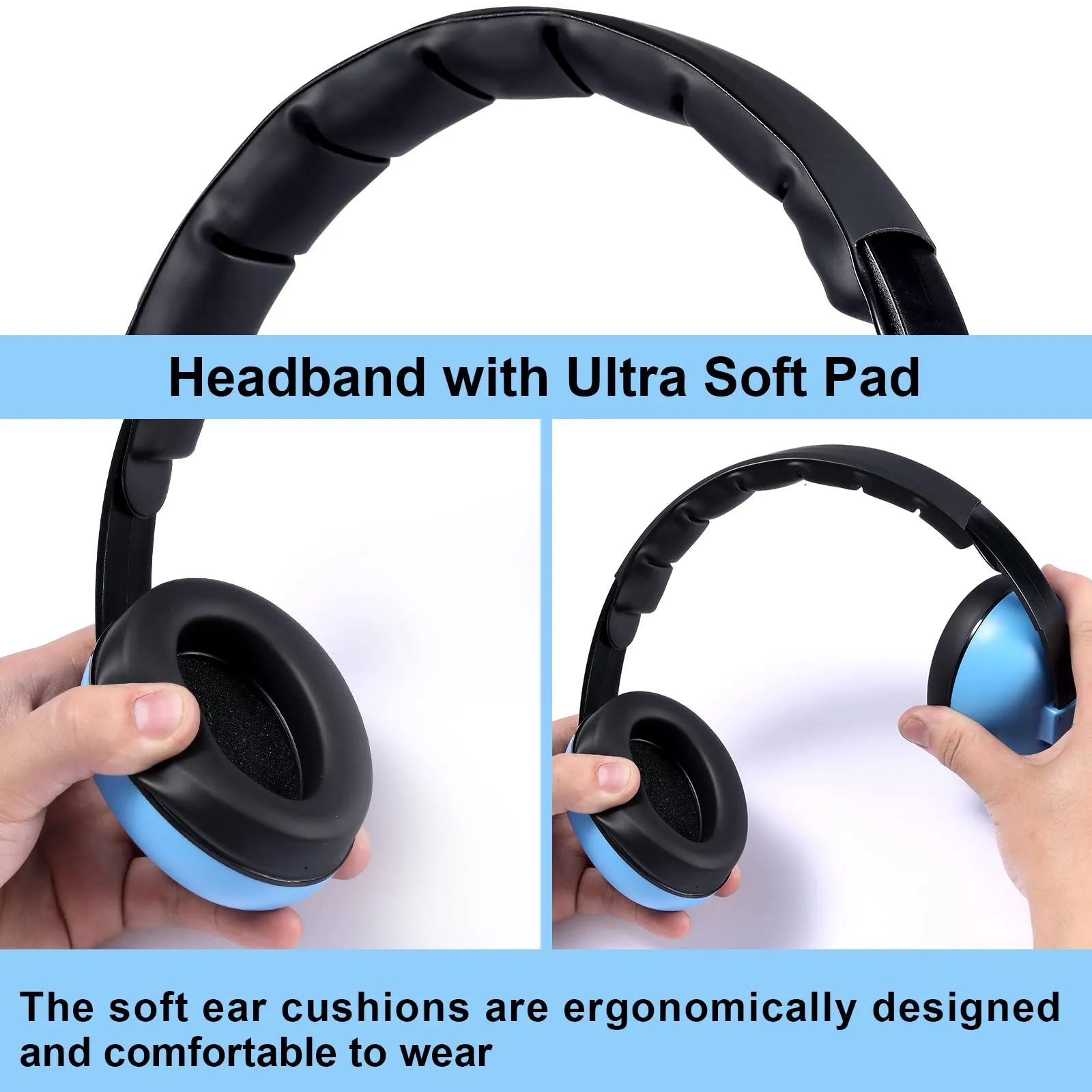 2 Packs Baby Noise Canceling Headphones, Baby Ear Protection Earmuffs Infant Hearing Protection Ear Muffs for Babies, Infants, Toddlers and Newborns Age 0-2  Years (Blue & Pink)