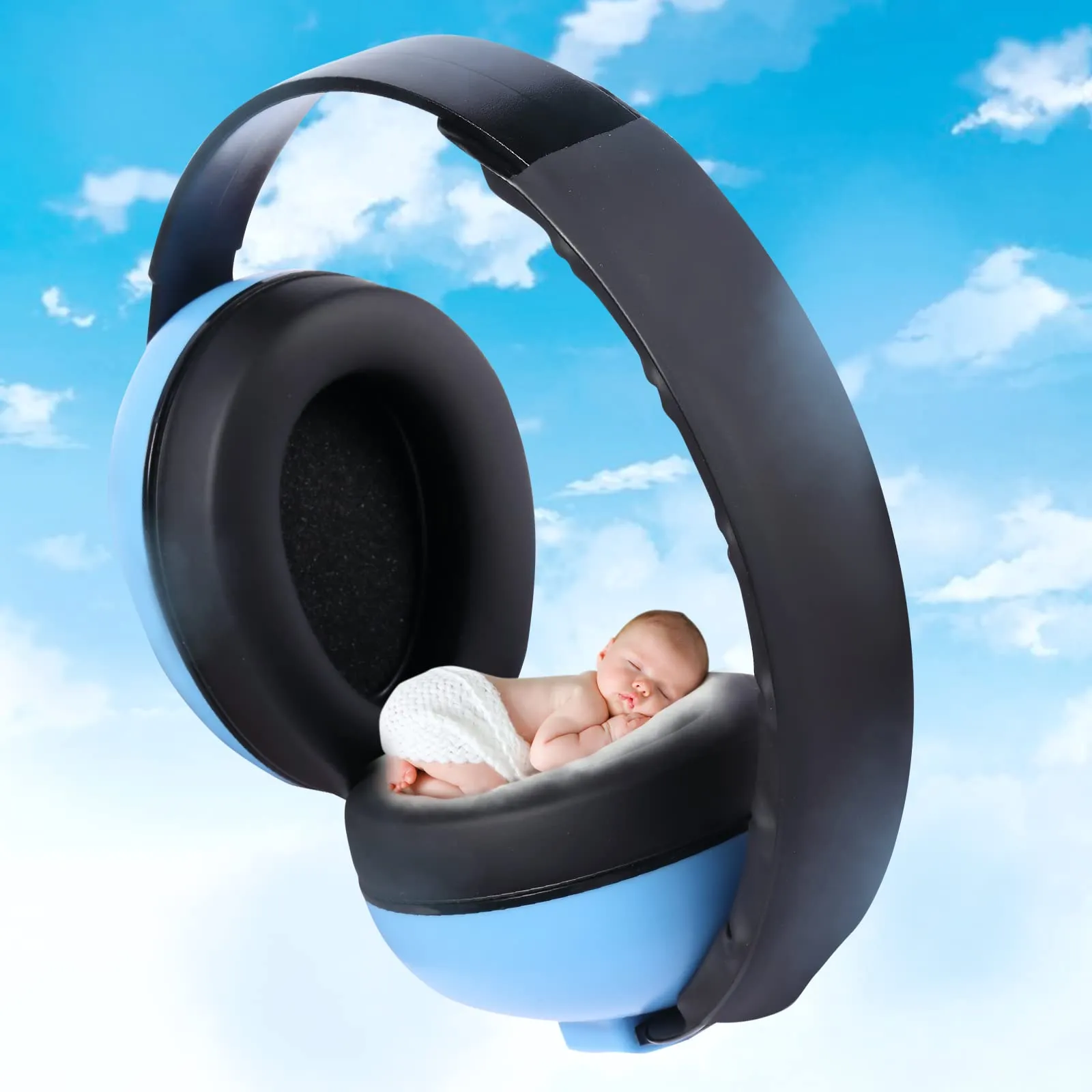 2 Packs Baby Noise Canceling Headphones, Baby Ear Protection Earmuffs Infant Hearing Protection Ear Muffs for Babies, Infants, Toddlers and Newborns Age 0-2  Years (Blue & Pink)