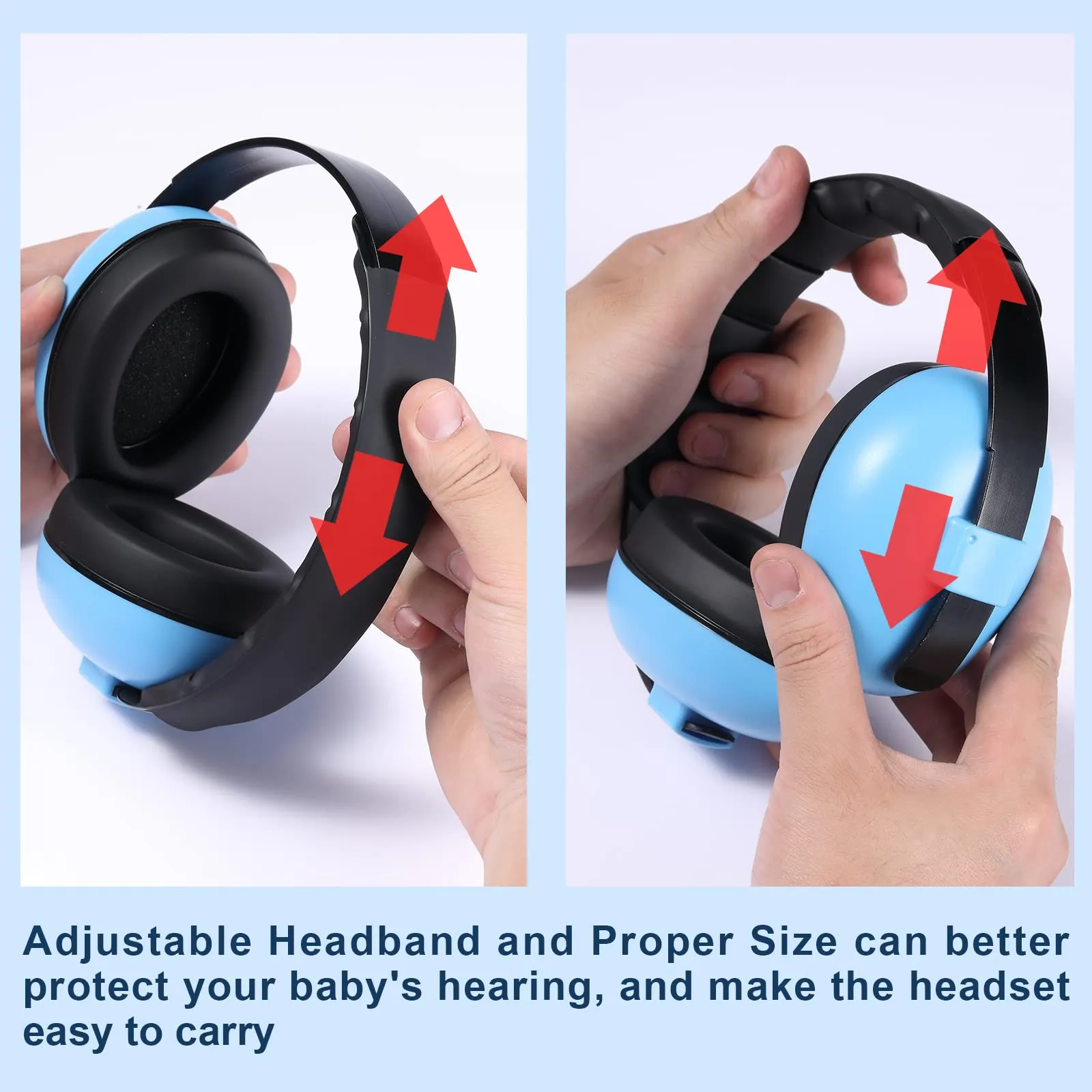 2 Packs Baby Noise Canceling Headphones, Baby Ear Protection Earmuffs Infant Hearing Protection Ear Muffs for Babies, Infants, Toddlers and Newborns Age 0-2  Years (Blue & Pink)