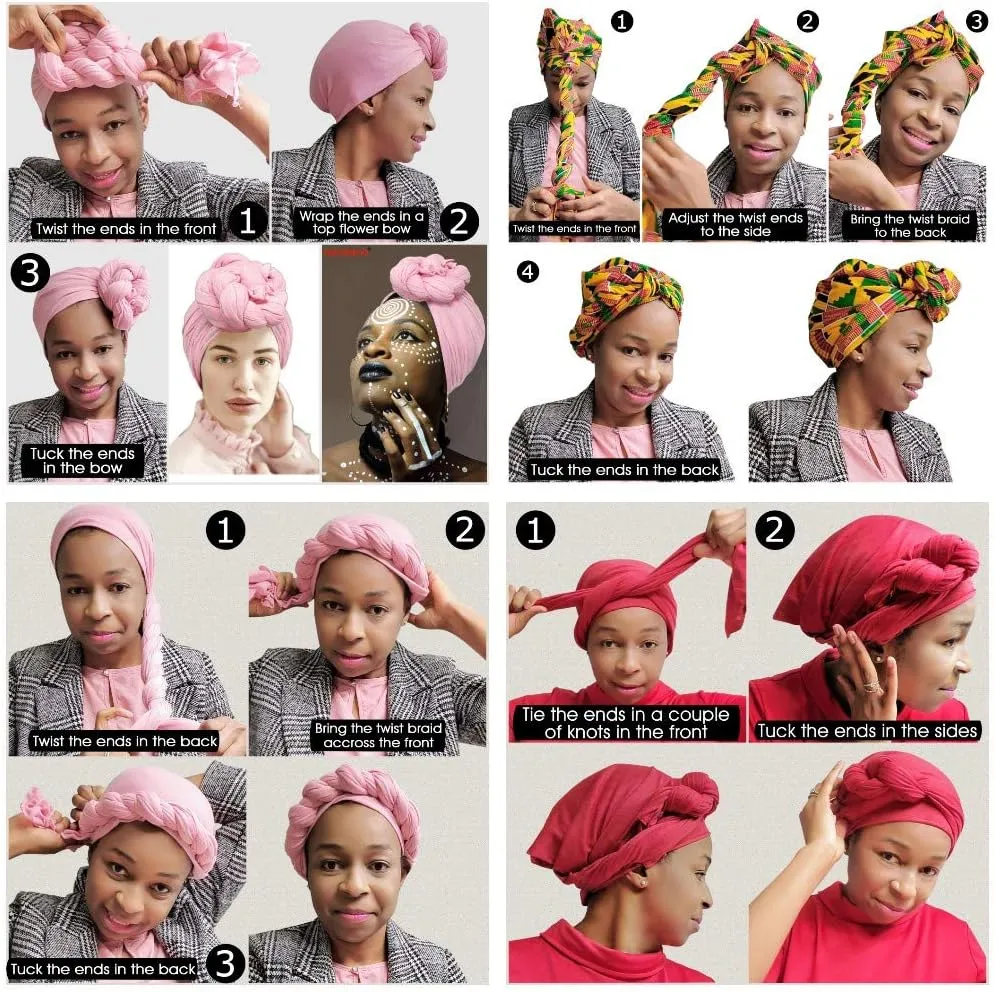 Ankara African Print Soft Headwraps Headband Long Hair Head Wrap Scarf Turban Tie Jersey Knit African head wraps