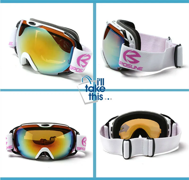 Anti Fog Snowboard Ski Goggles Double Lens Snow Glasses Men or Women - Adult Ski Goggles