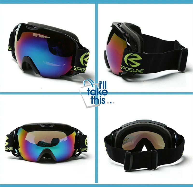 Anti Fog Snowboard Ski Goggles Double Lens Snow Glasses Men or Women - Adult Ski Goggles