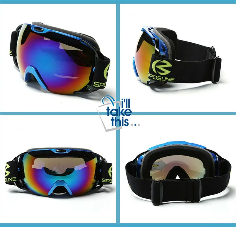 Anti Fog Snowboard Ski Goggles Double Lens Snow Glasses Men or Women - Adult Ski Goggles