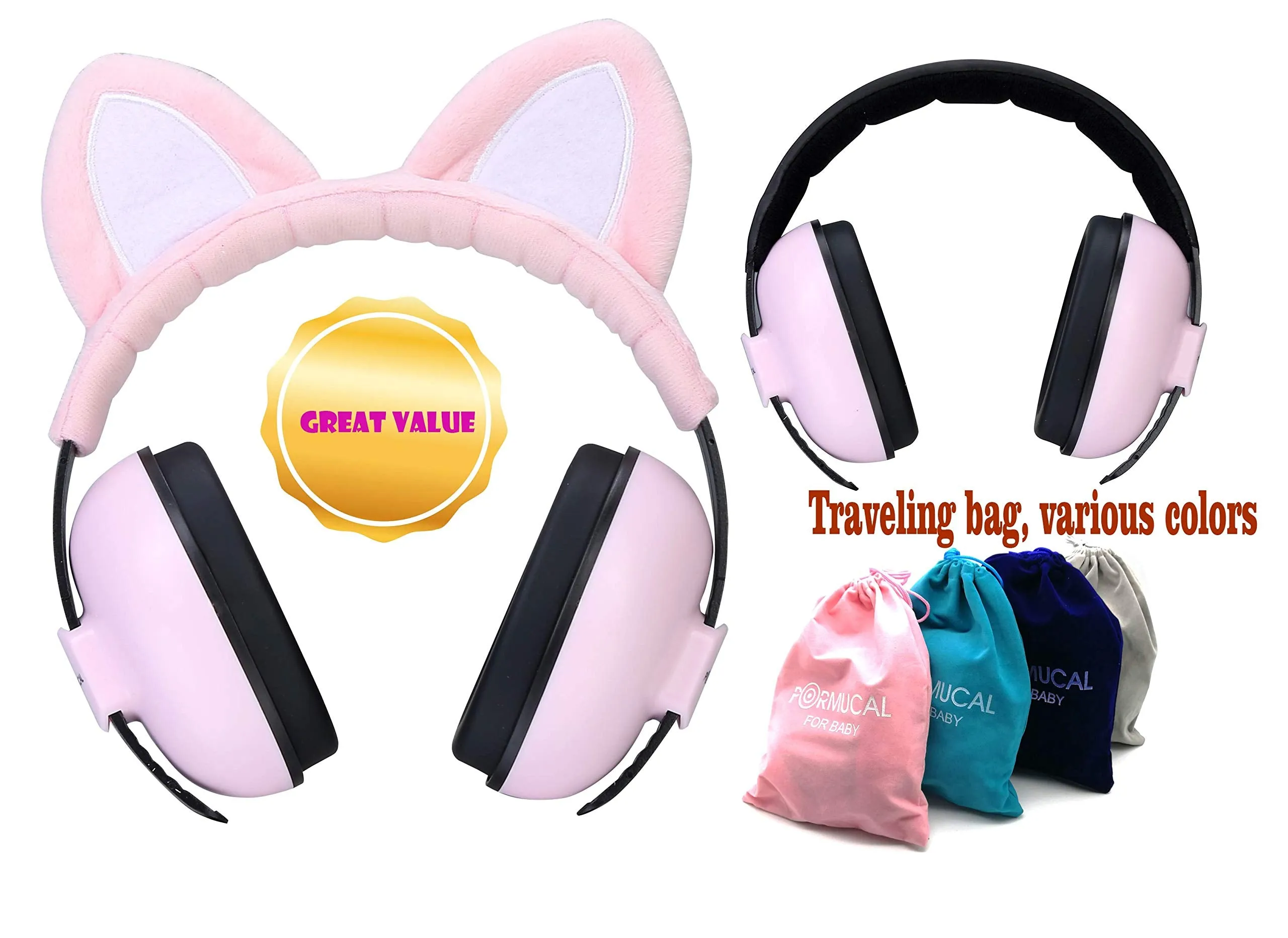 Baby Ear Protection For Babies For 3 Months To 2  Years Noise Reduction Ear Muffs For Infant And Toddlers. Pink