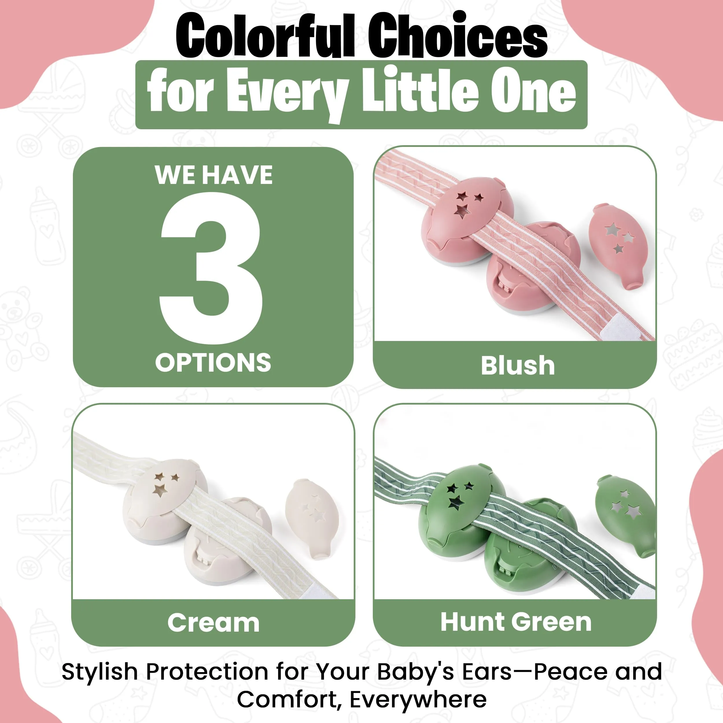 Baby Noise Cancelling Headphones - Baby Ear Muffs Noise Protection | Infant Ear Protection For Toddlers 0-36 Months Cream