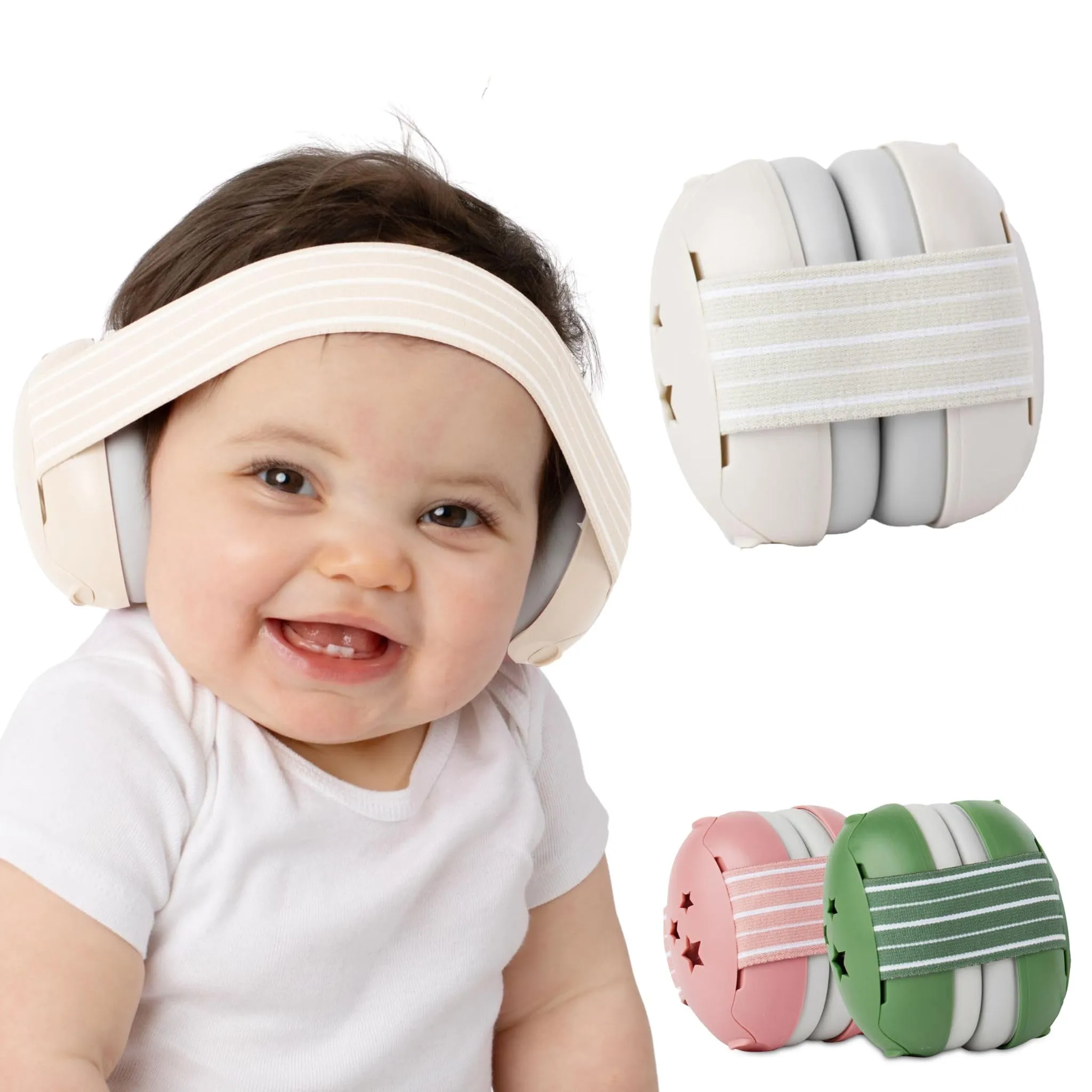 Baby Noise Cancelling Headphones - Baby Ear Muffs Noise Protection | Infant Ear Protection For Toddlers 0-36 Months Cream