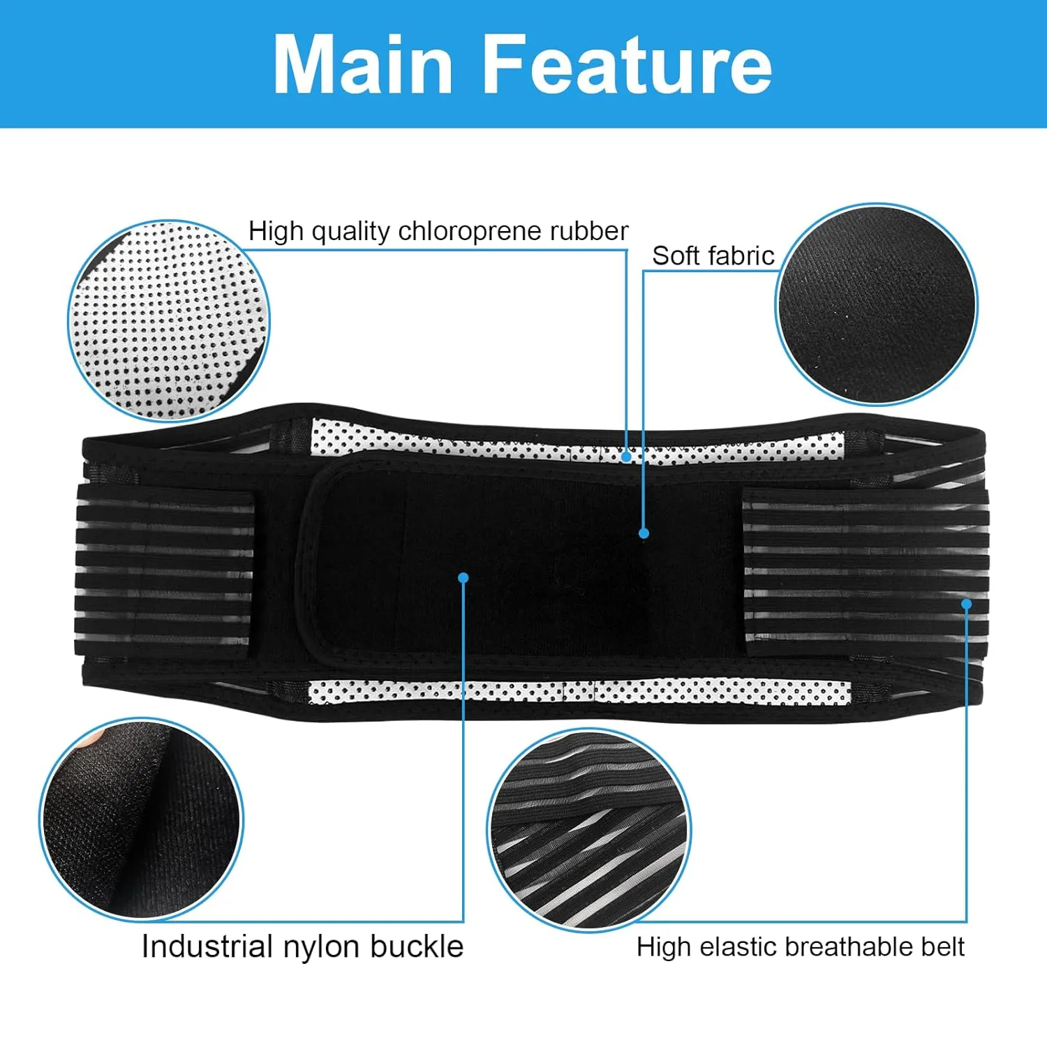 Back Support with Magnet, Tourmaline Magnetic Back Braces for Lower Back Pain Relief, Self Heating & Soothing Back Support Belt, Lumbar Support Belt for Herniated Disc/Sciatica (Large)