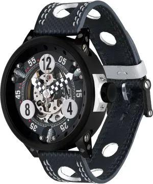 B.R.M Watch RG-46 Checked Black Red Hands