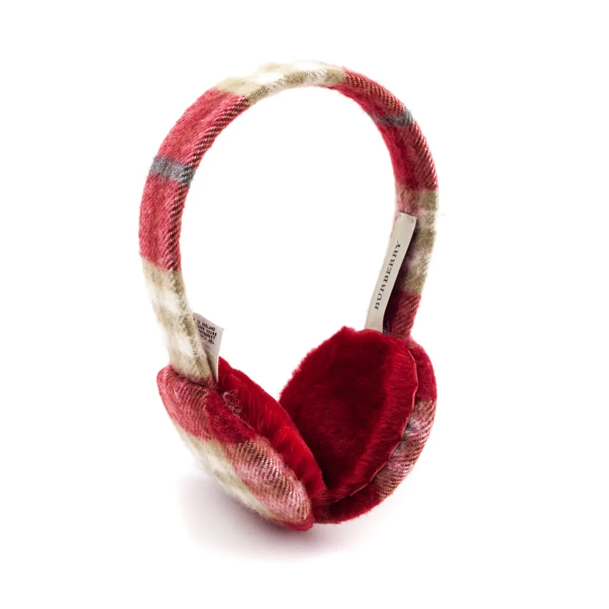 Burberry Red Cashmere Ear Muffs