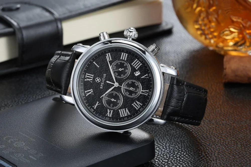 Casual watch style men wrist watches fashion outdoor men's leather luxury brand top calendar designer business quartz watch