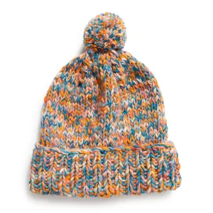 Chamula Double Cuff Cap Mix Heather Heather Med Turquoise Mix