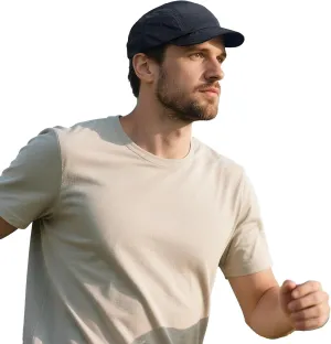 Clakllie 4 Panel Short Brim Hats for Men Foldable Flat Brim Baseball Cap Outdoor Trucker Hats Unstructured Golf Dad Hat