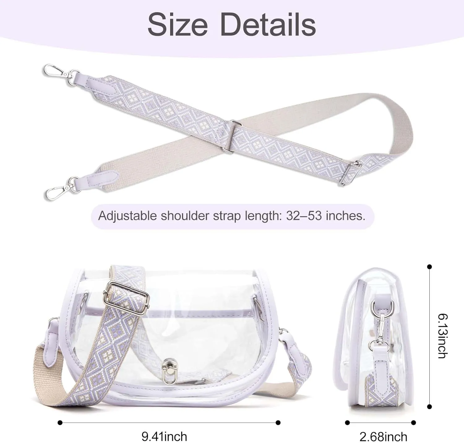 Clear Crossbody Bag Stadium Approved for Womenclear Bags for Stadium Events,clear Purse for Concerts