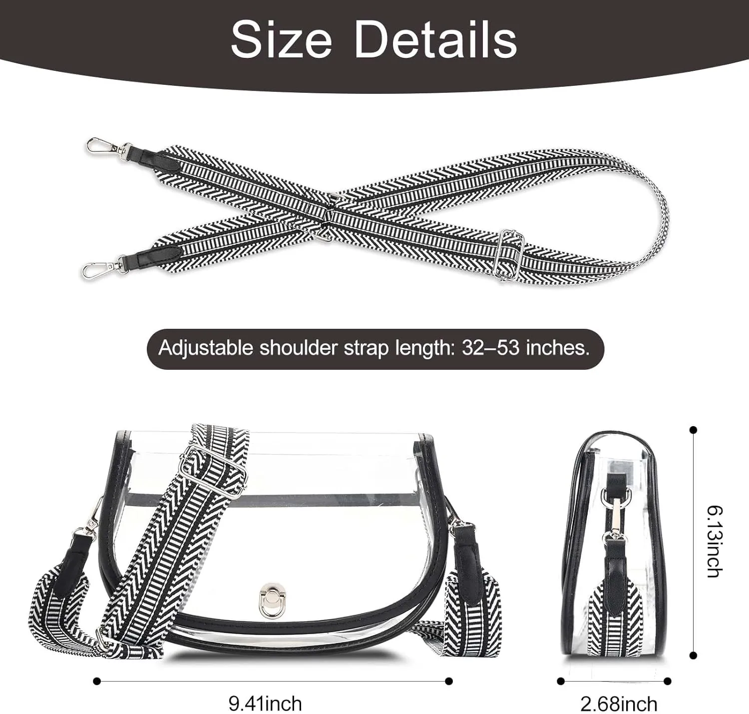 Clear Crossbody Bag Stadium Approved for Womenclear Bags for Stadium Events,clear Purse for Concerts