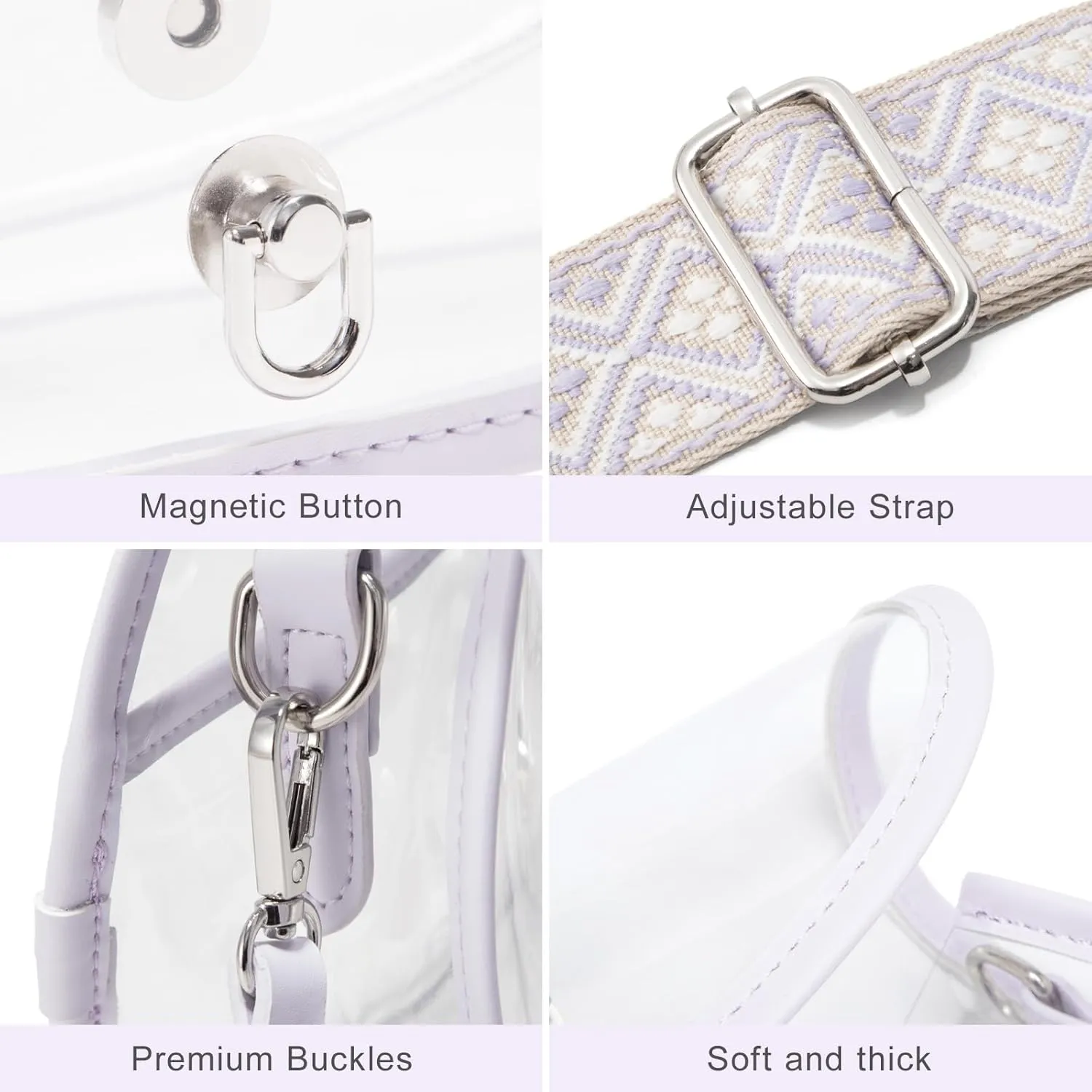 Clear Crossbody Bag Stadium Approved for Womenclear Bags for Stadium Events,clear Purse for Concerts