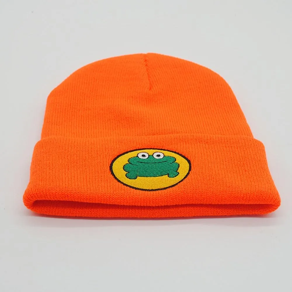 Cute Cartoon TV Parappa The Rapper Frog Beanie Hat Unisex Funny Knitted Beanie Novelty Beanies Knit Hats