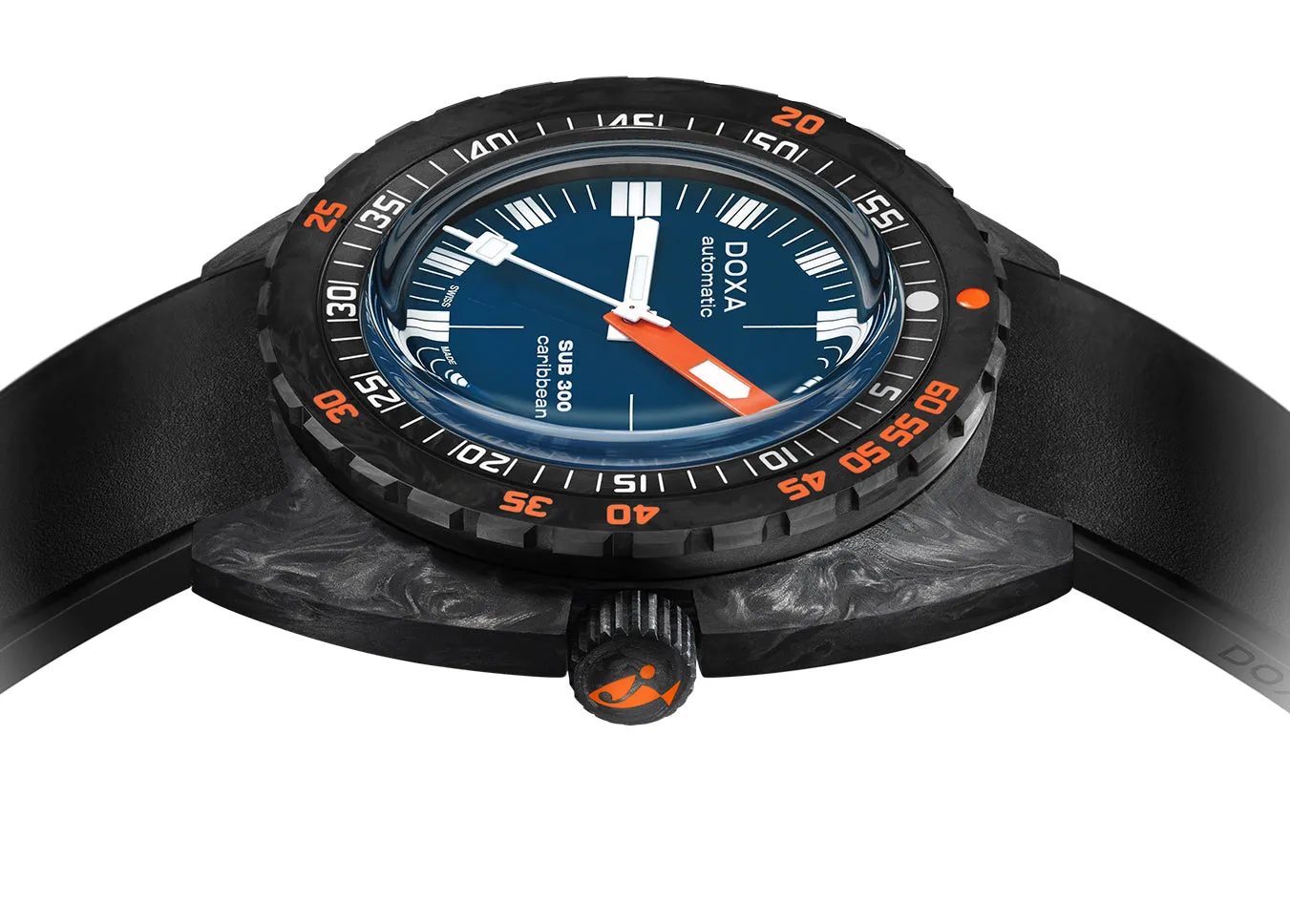 DOX Watch SUB 3 Carbon COSC Caribbean Rubber