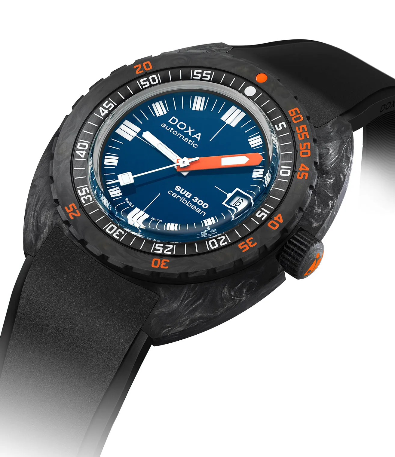 DOX Watch SUB 3 Carbon COSC Caribbean Rubber