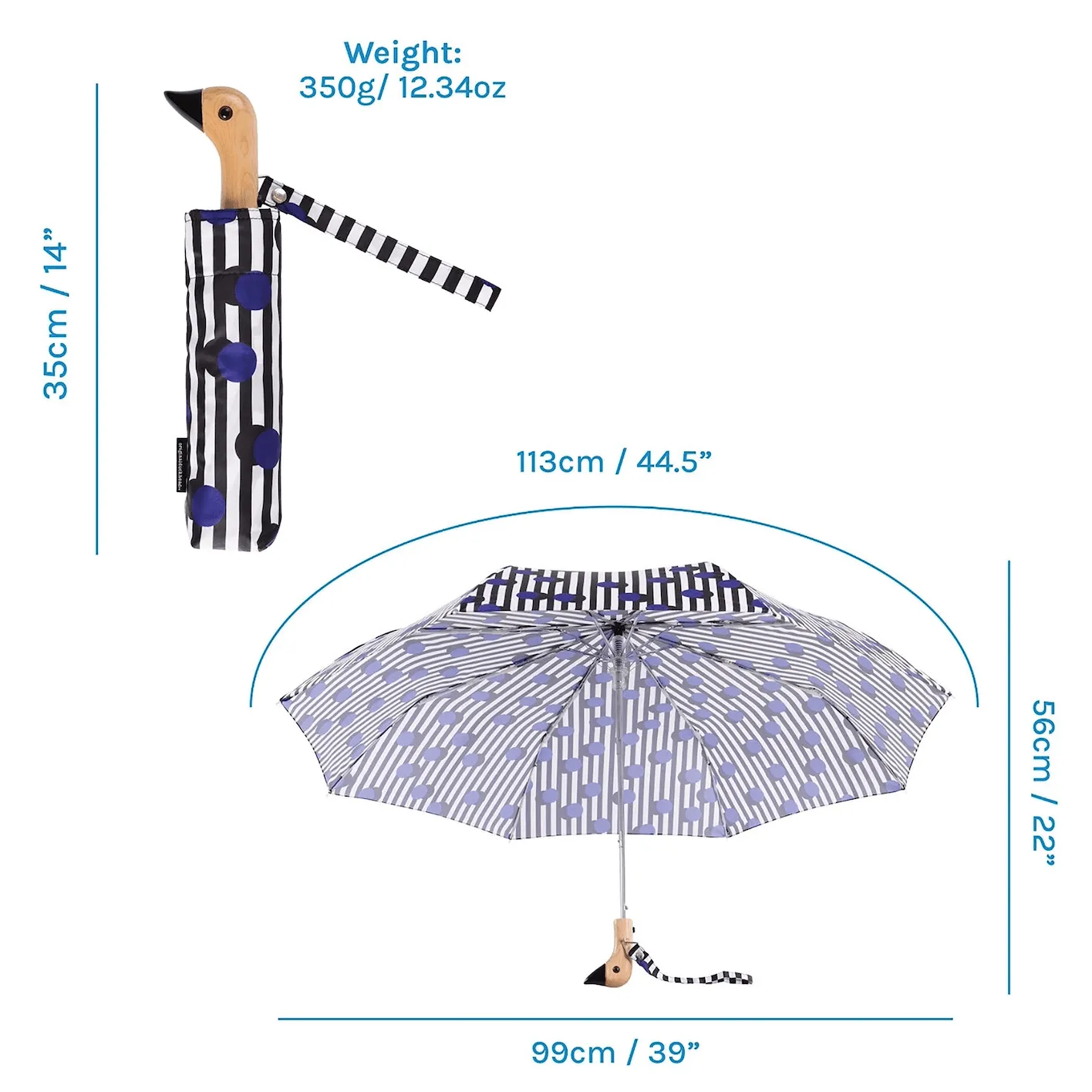 Duck Umbrella Compact | Polkastripe