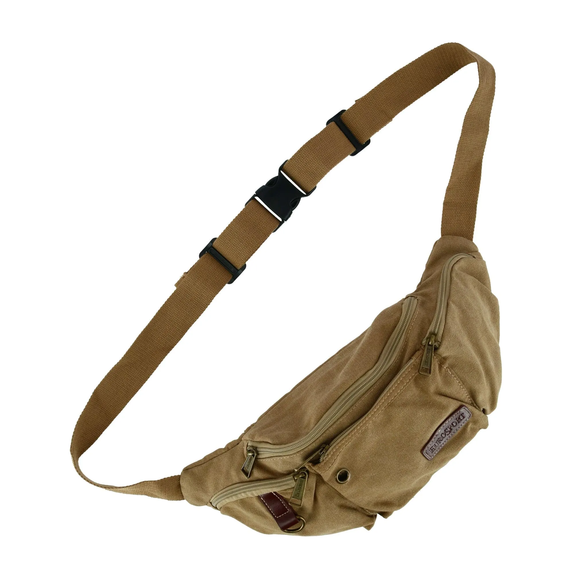 Eurosport Canvas Multi Pocket Crossbody Fanny Waist Pack