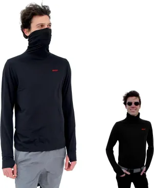 Face Mask Shirt - Mock Turtleneck (Gaiter-Neck Protection) Thermal Men & Women - Long Sleeve, High Coverage Base Layer