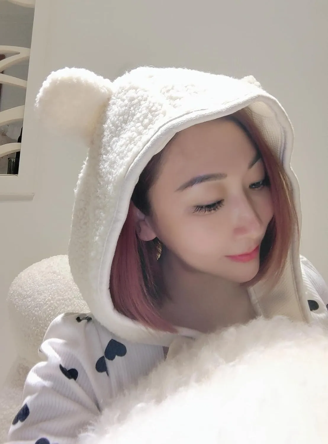 Fleece Beanie Hats for Women Men Bear Safety Hat Magnetic Buckle Ear Projection Cute Outdoor Winter Hat