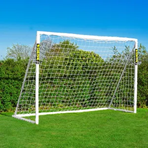 FORZA Futsal Soccer Goal [10ft x 6.5ft] | Unbreakable Weatherproof uPVC - Quick Assembly | Includes Optional Soccer Ball, Target Sheet & Carry Bag