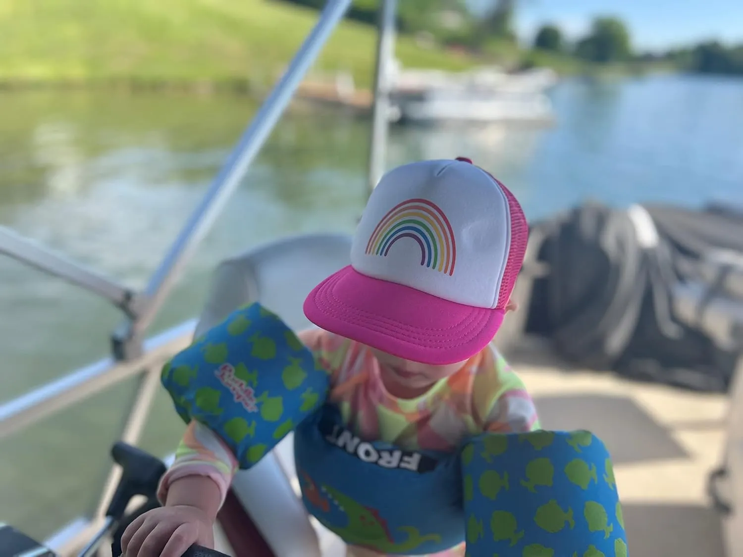 Funky Junque Kids Baseball Hat Girl Boy Toddler Infant Flat Brim Trucker Hat Youth Sun Beach Cap Summer Mesh