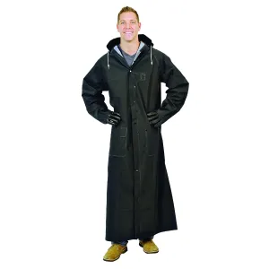 Galeton 12560-L-BK Repel Rainwear 0.35 mm PVC 60" Raincoat for More Coverage, Large, Black