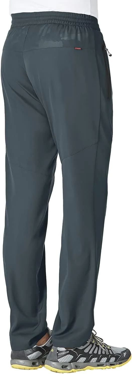 Gopune Men's Lightweight Hiking Running Sweatpants Quick Dry Outdoor Athletic Casual Pants with Zipper Pockets