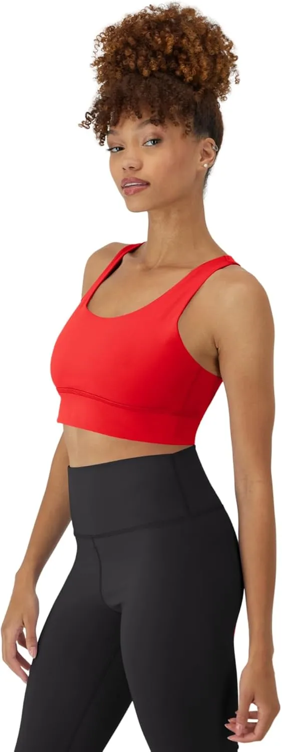 Hanes Sports Bra, Racerback Women, Stretch Pullover Crop Top with Cutout
