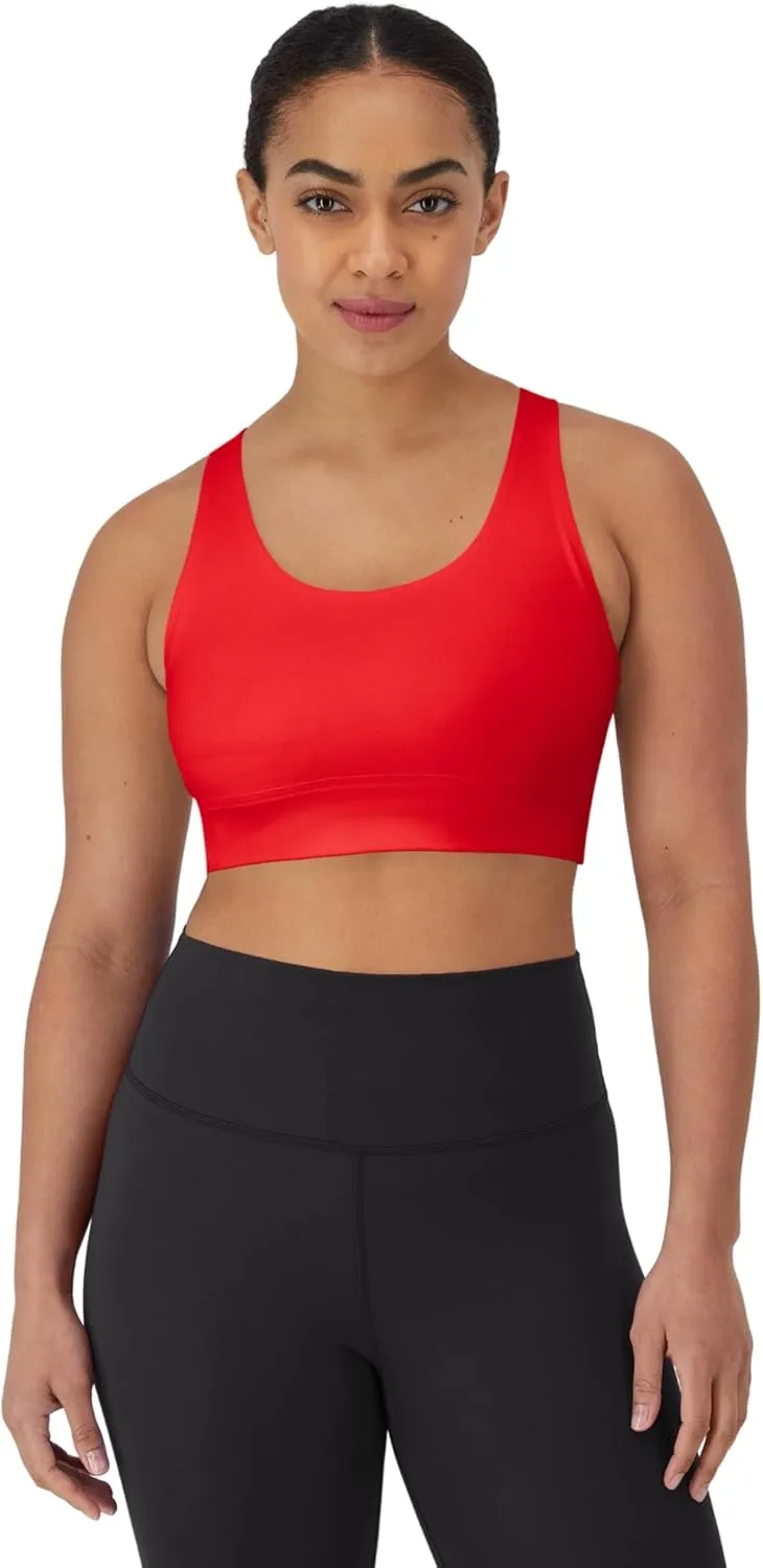 Hanes Sports Bra, Racerback Women, Stretch Pullover Crop Top with Cutout