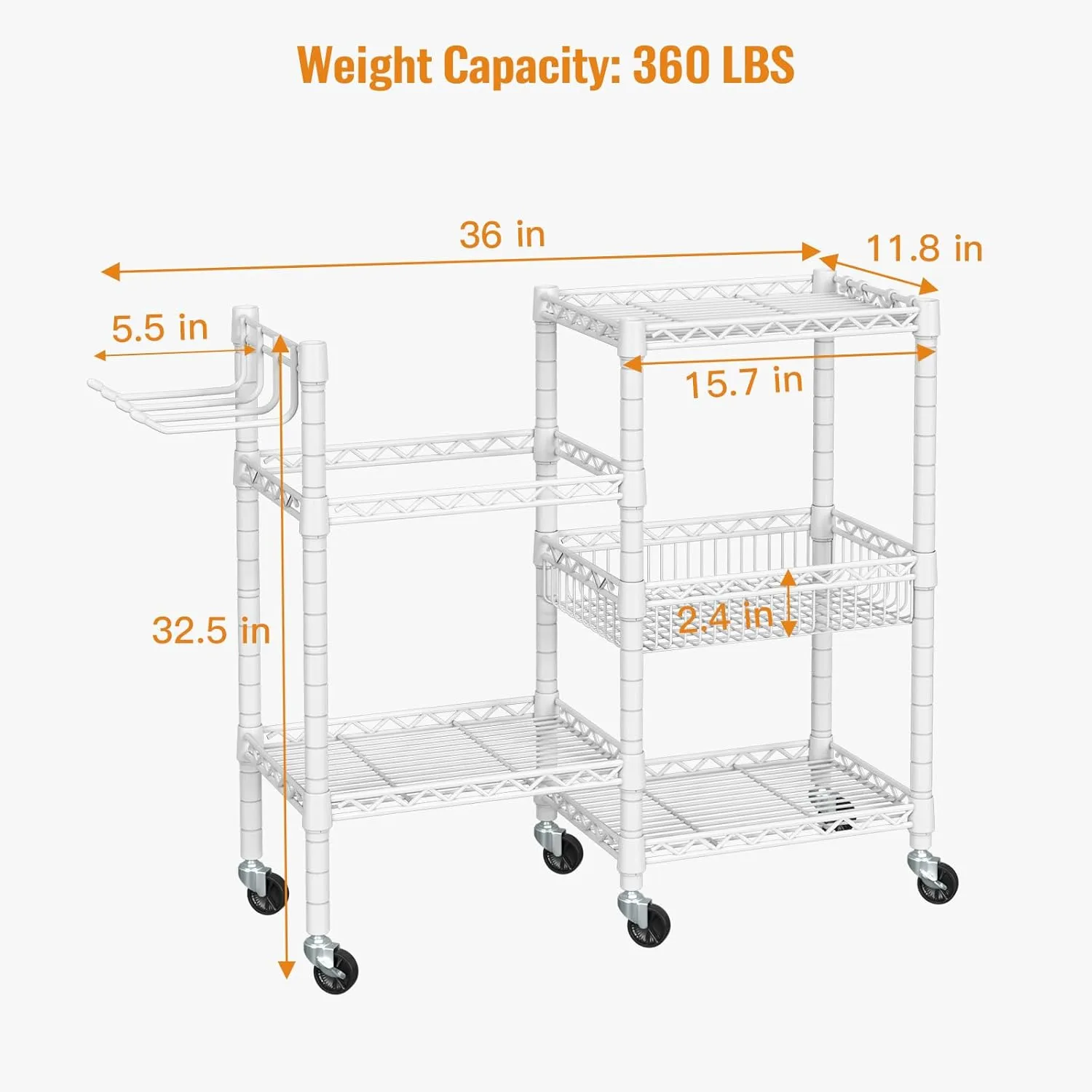 Home Gym Storage, 3 Tiers Workout Equipment Organizer with Wheels for Yoga Mats, Foam Roller, Dumbbells, Kettlebells, and Resistance Bands