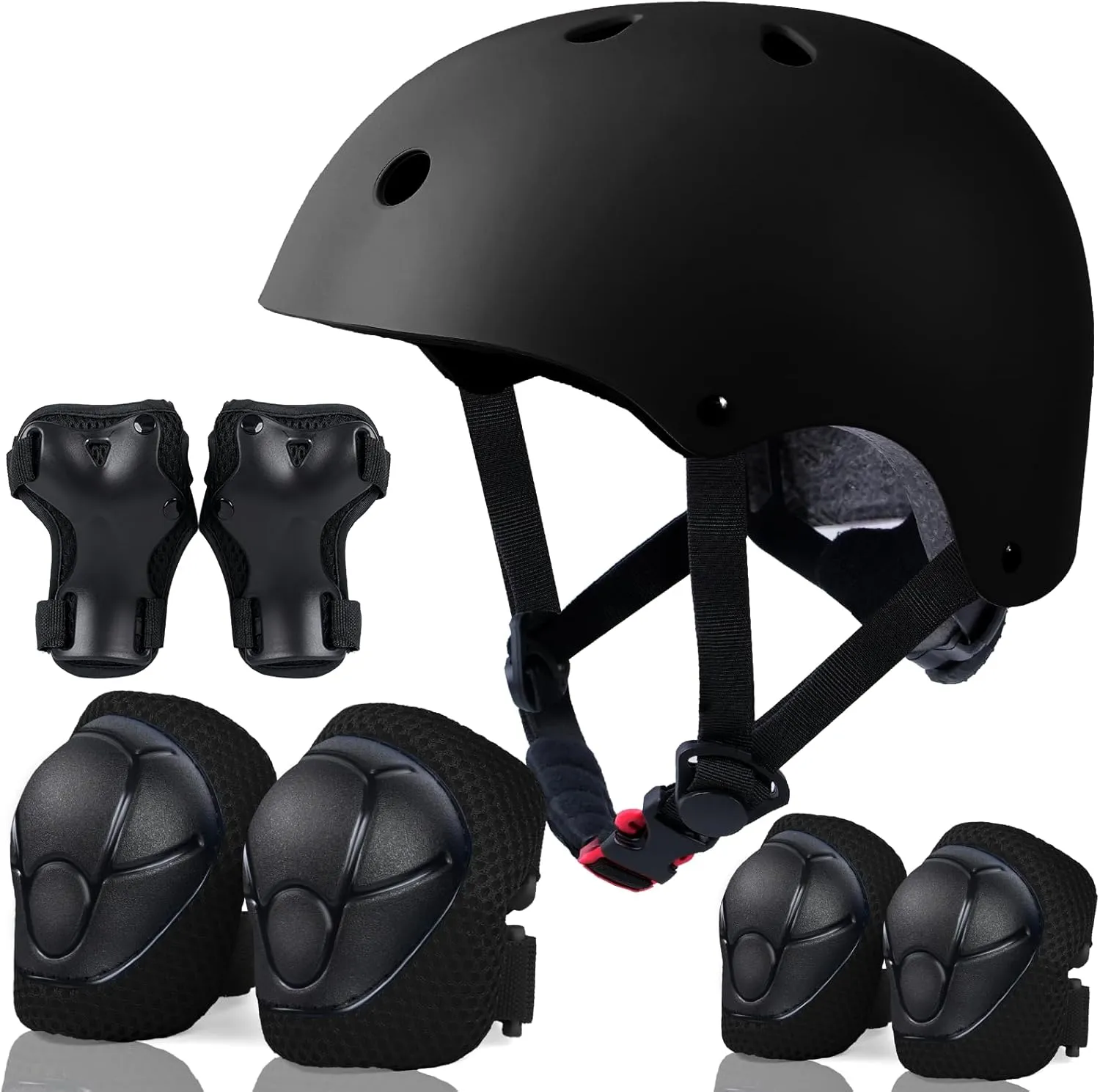 Kids Bike Helmet Set Adjustable Toddler Helmet for Boys Girls Age 2-8 8-14 with Knee Elbow Pads Wrist Guards for Bike Skating Skateboard Rollerblading Scooter
