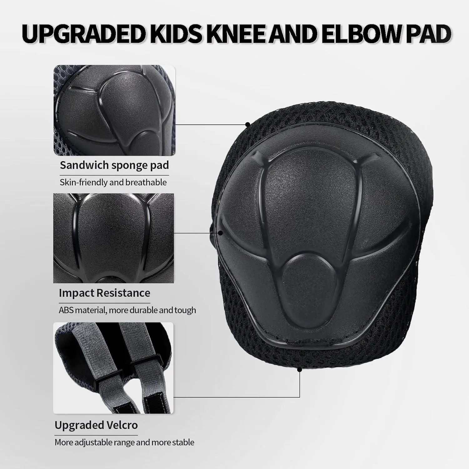 Kids Bike Helmet Set Adjustable Toddler Helmet for Boys Girls Age 2-8 8-14 with Knee Elbow Pads Wrist Guards for Bike Skating Skateboard Rollerblading Scooter
