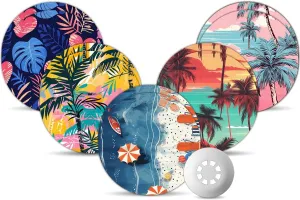Libre 3 & Plus Sensor Covers Waterproof, Amolyfe 10 Pack Freestyle Libre 3 Covers, Bump-Proof with Hard Cap, Breathable Latex Free Sensor CGM Adhesive Patches, 14-Day CGM Protection (Beach Sunset)