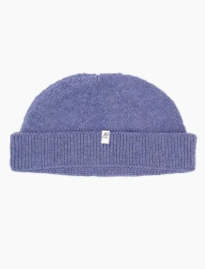 Light Blue Solid Wool Fisherman Beanie