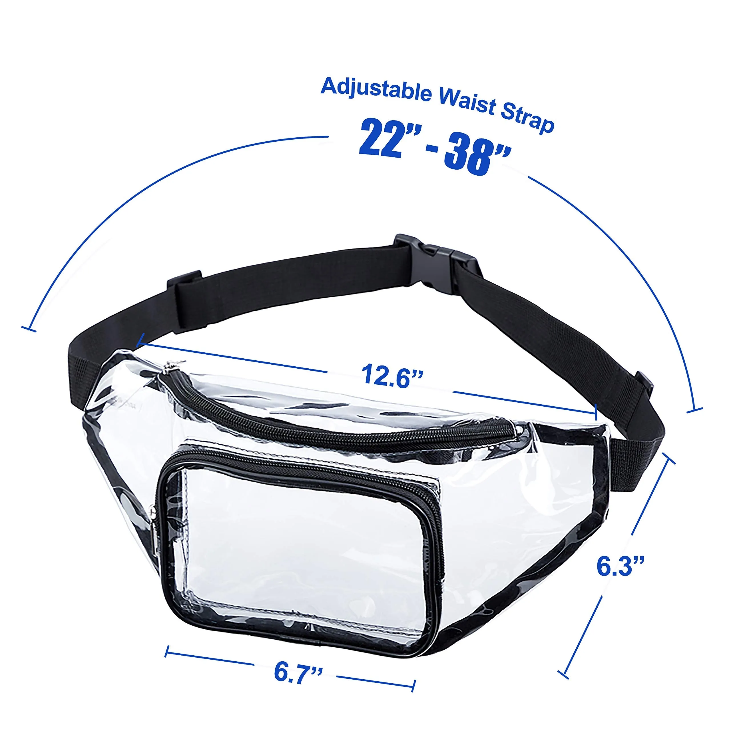 Magicbags Clear Fanny Pack,Stadium Approved Waist Pack for Festival, Games,Travel and Concerts