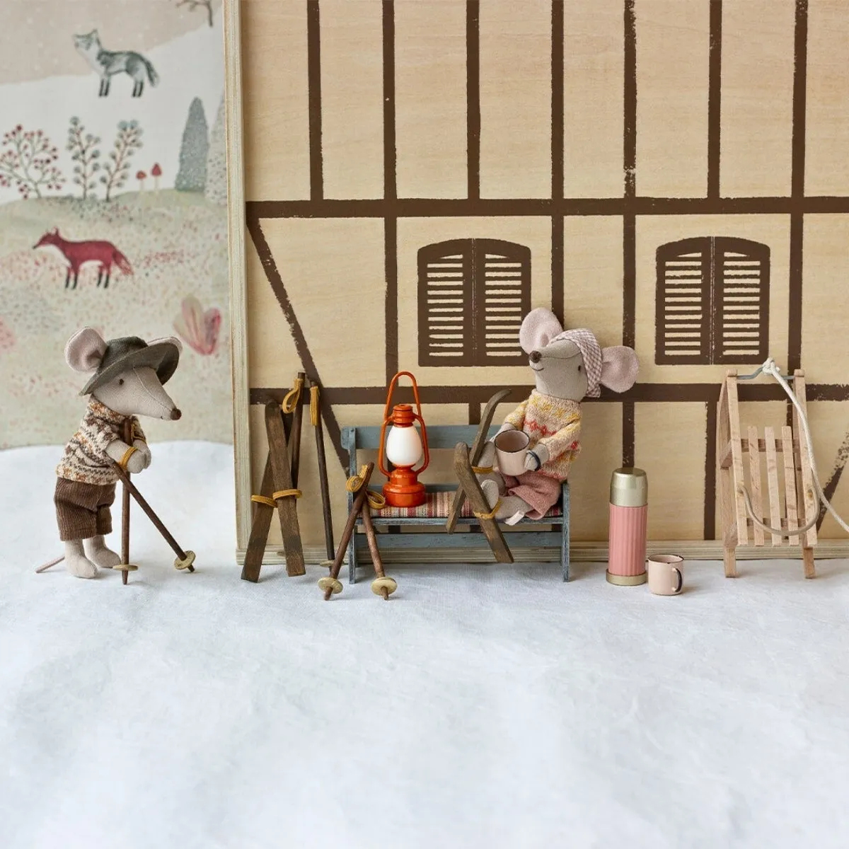 Maileg Winter Mouse with Skis - Big Brother (2023) - Retired Product