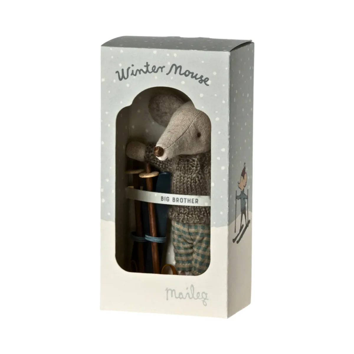Maileg Winter Mouse with Skis - Big Brother (2023) - Retired Product