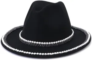 Men's Women's Fedora Hat Wide Brimmed Hat Warm Jazz Hat Wedding Hat