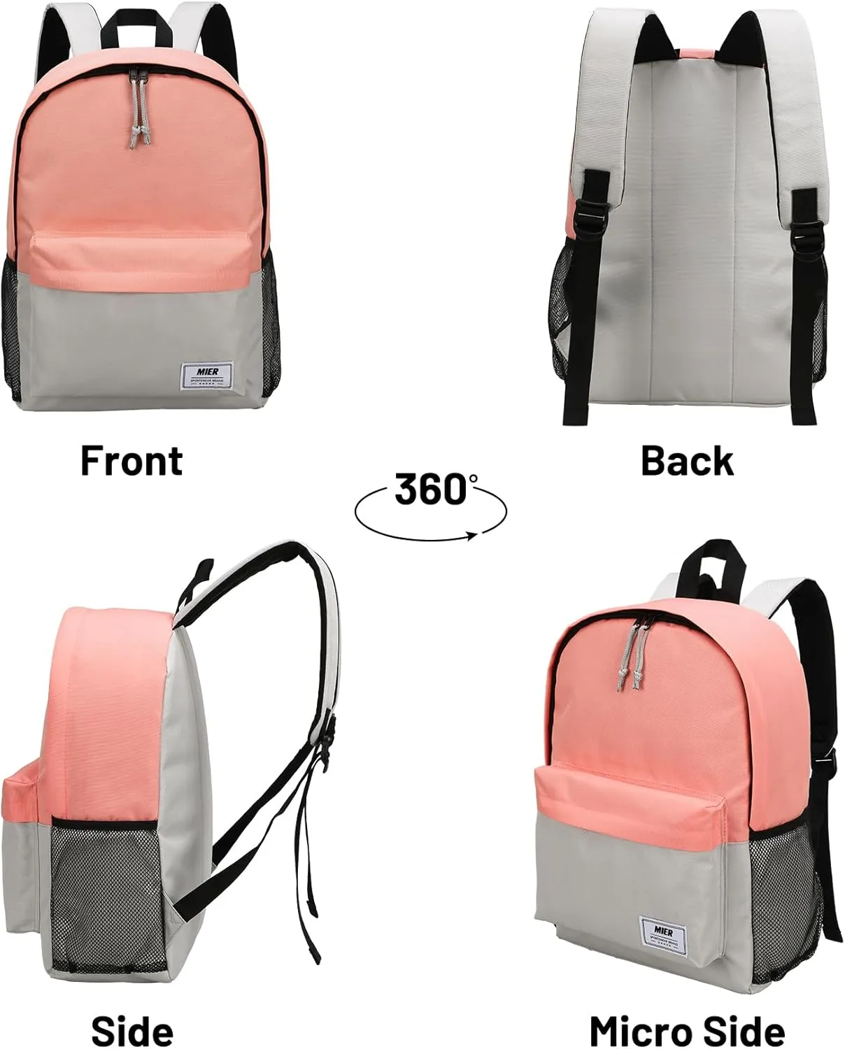 MIER Insulated Backpack Cooler Small Leakproof Lightweight Cute for Women Men to Work, Picnics, Camping, Park Day Trips, 15 L