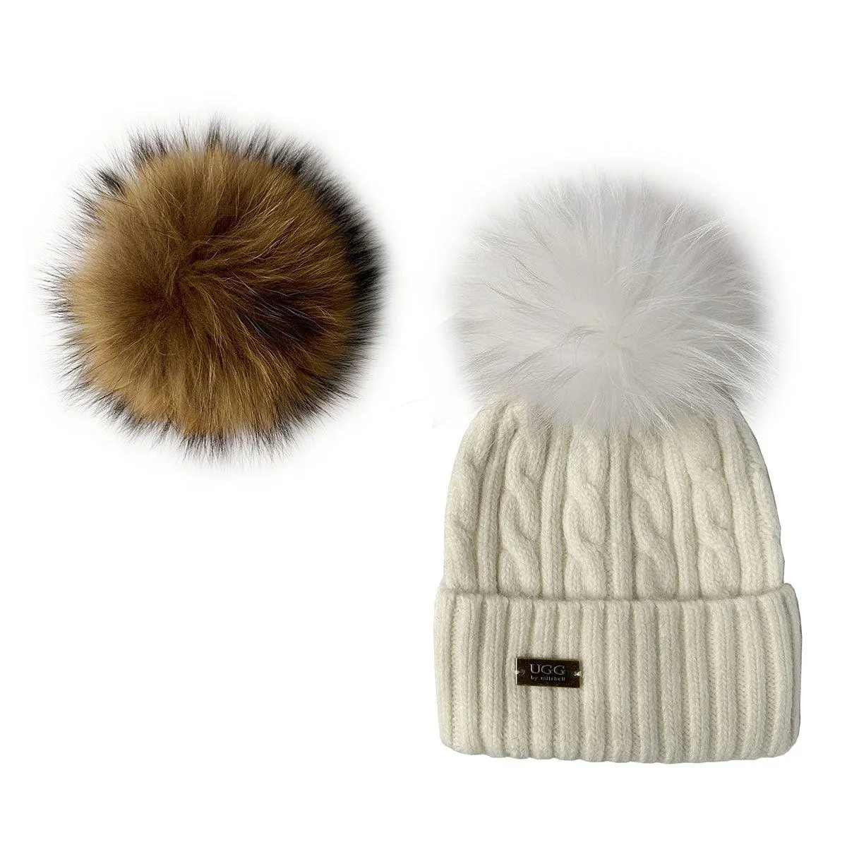 Mitchell-Y UGG Pom Pom Beanies 2P