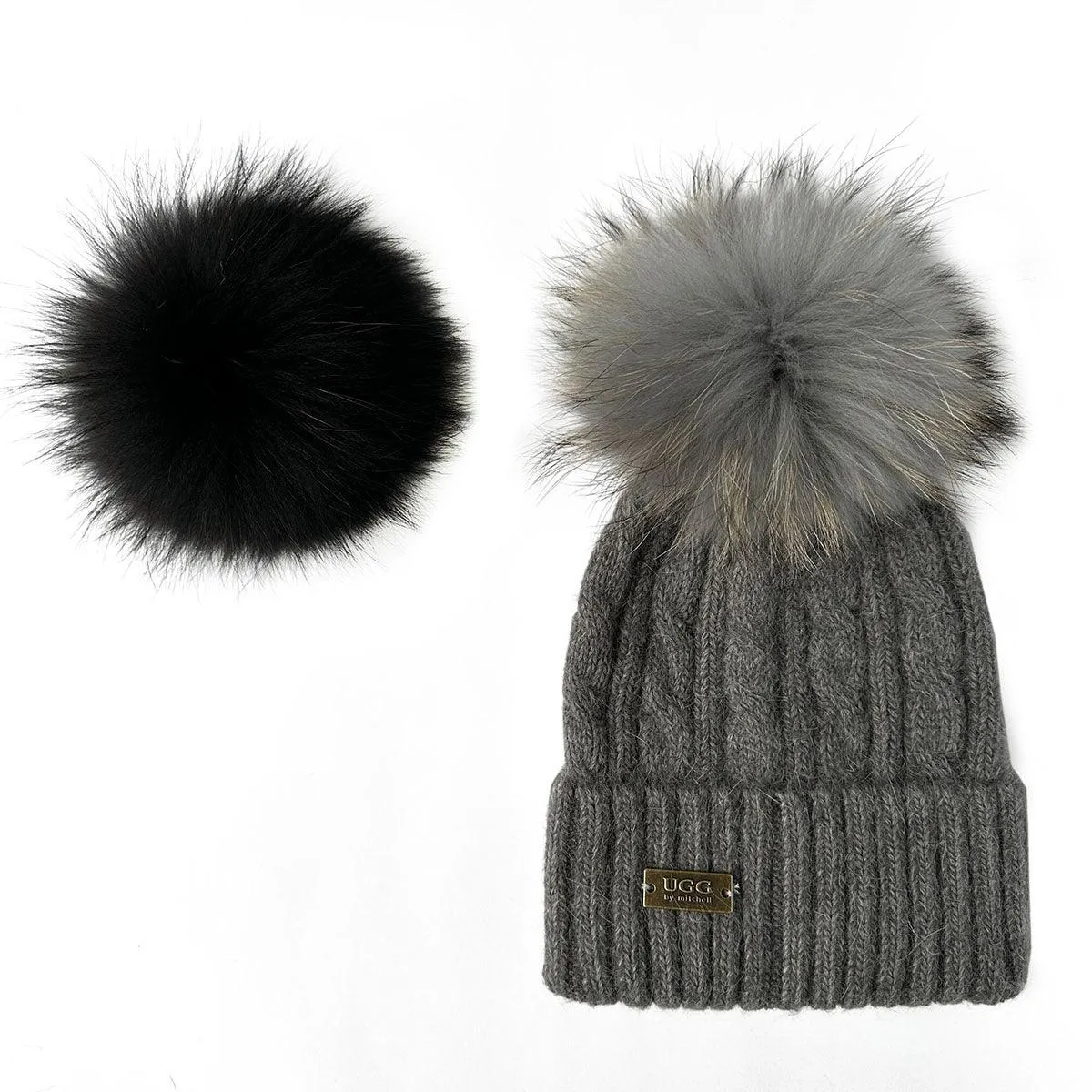 Mitchell-Y UGG Pom Pom Beanies 2P