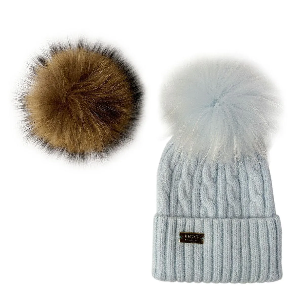 Mitchell-Y UGG Pom Pom Beanies 2P