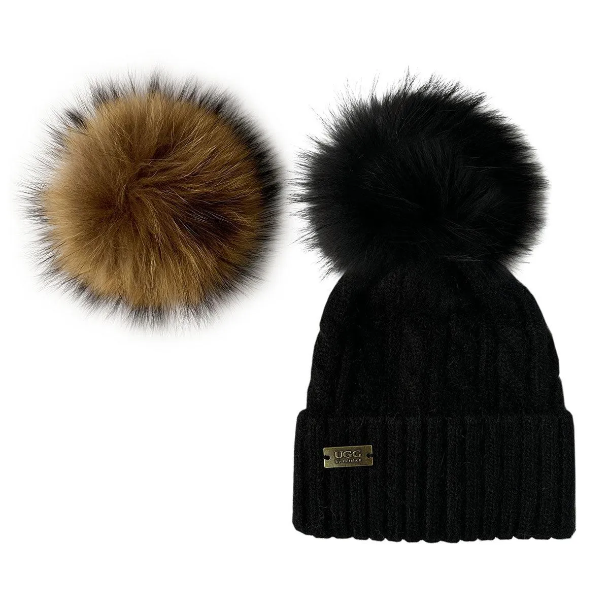 Mitchell-Y UGG Pom Pom Beanies 2P