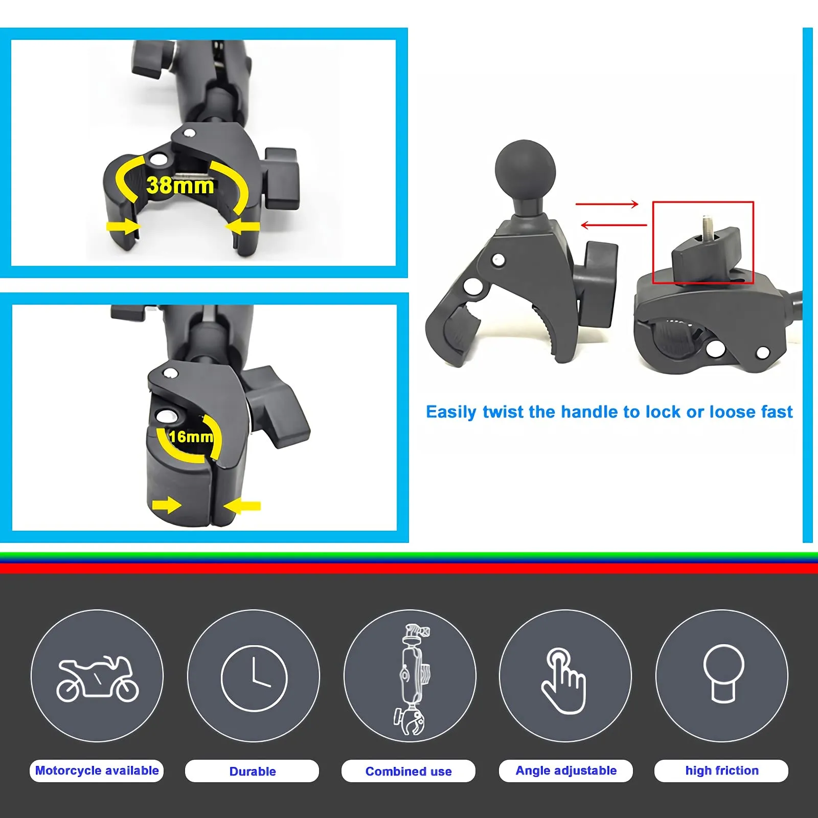 Motorcycle Accessories Mount Bundle Kit for Insta360 ONE X3